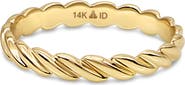 DEVATA Twisted Rope Ring in 14K Gold