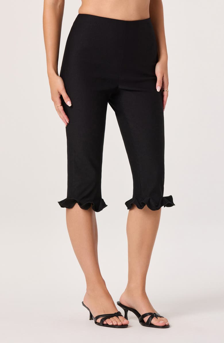 ASTR the Label Amalie Ruffle Capris, Alternate, color, Black