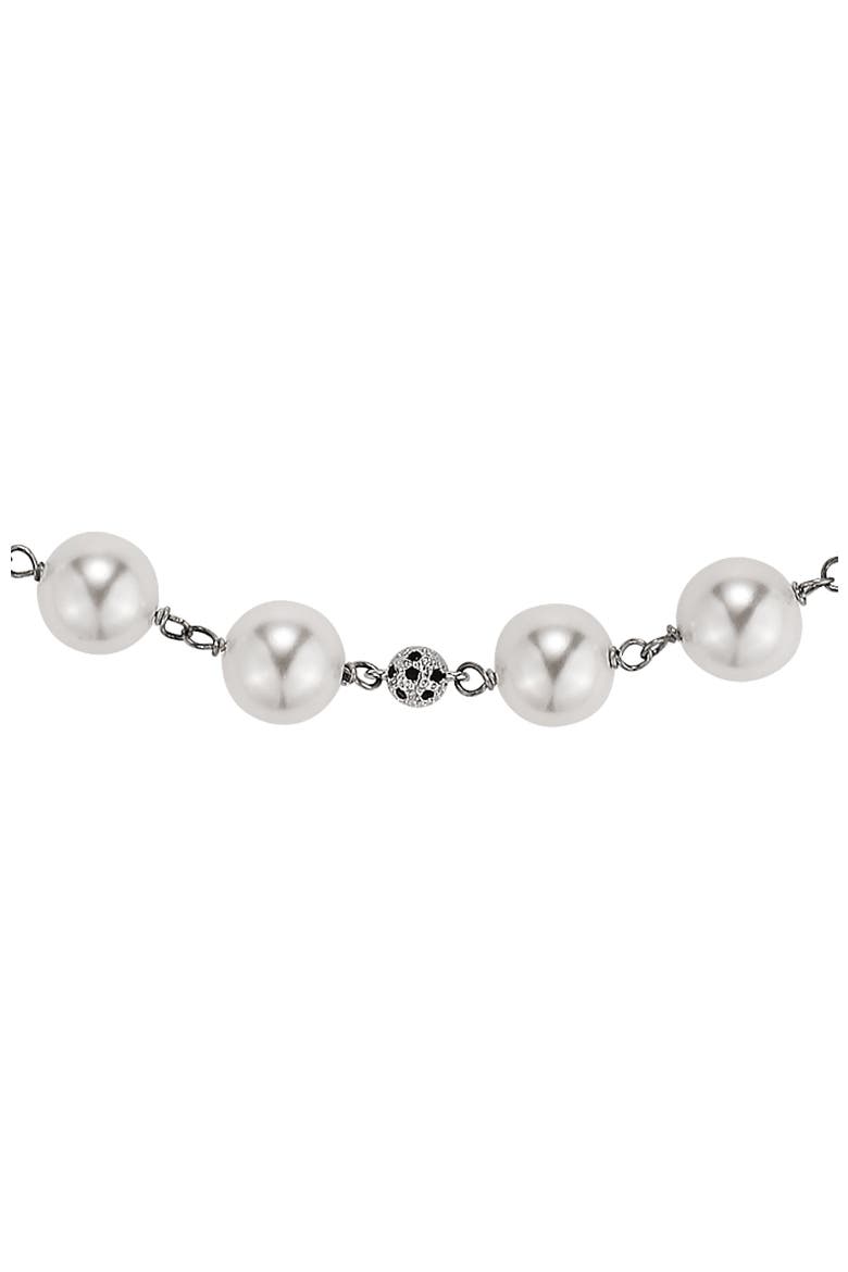 Leopard Pearl Collar Necklace, Alternate, color, White