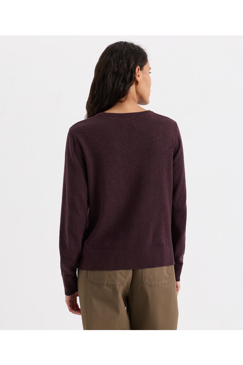 Organic Cotton Essential Crew Neck Sweater, Alternate, color, Plum Heather