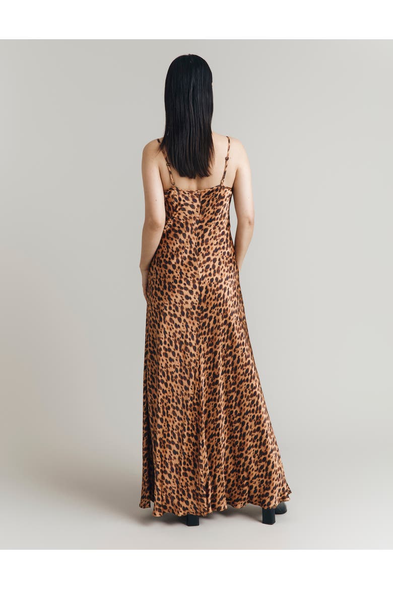 Eden Leopard Satin Maxi Slip Dress, Alternate, color, Leopard Print