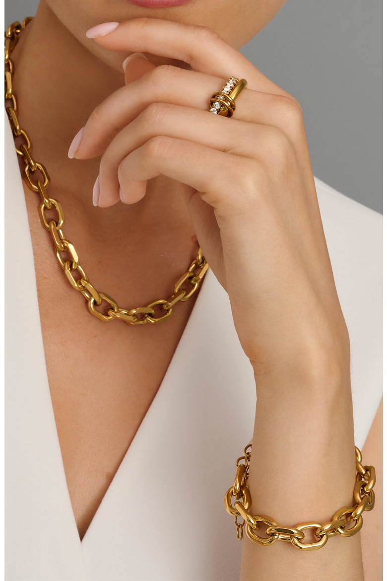 Gold Round Cable Chain Bracelet, Alternate, color, Gold