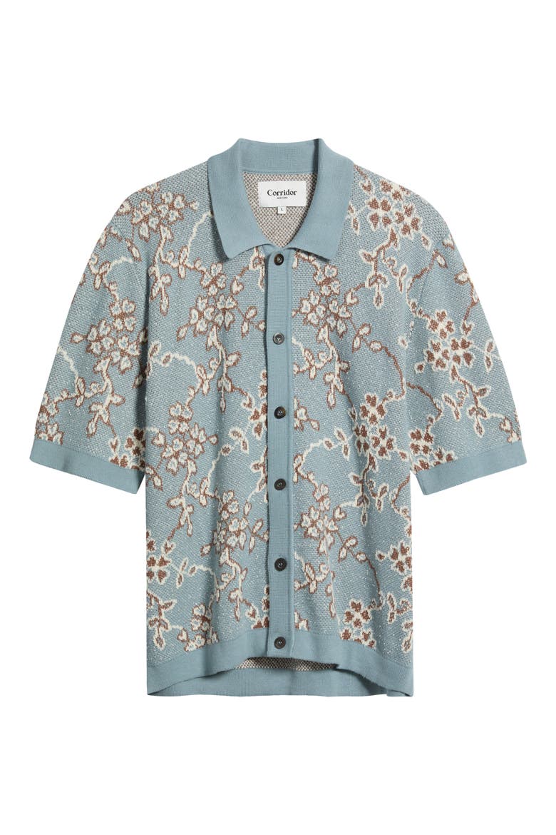 Trellis Cotton Jacquard Sweater, Alternate, color, LIGHT BLUE