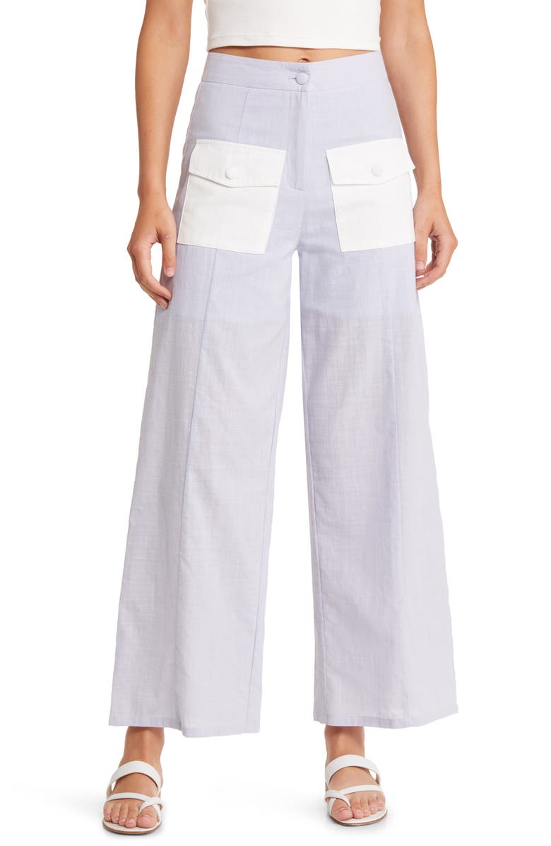 YELLOW THE LABEL Tana High Waist Recycled Linen Wide Leg Pants, Main, color,