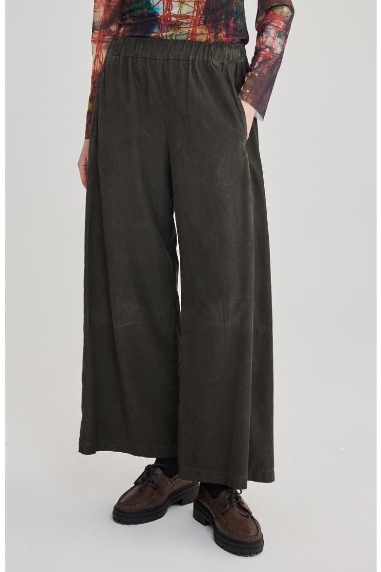 Alice Wide Velvet Pants, Main, color, Mocha