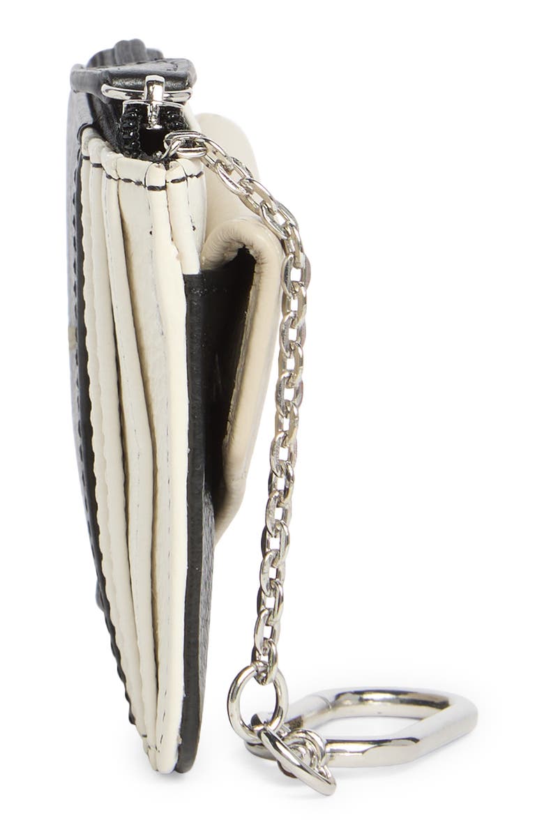 MUNDI SMALL LEATHER GOODS Penny Chain Wallet, Alternate, color, Black/White/Flax