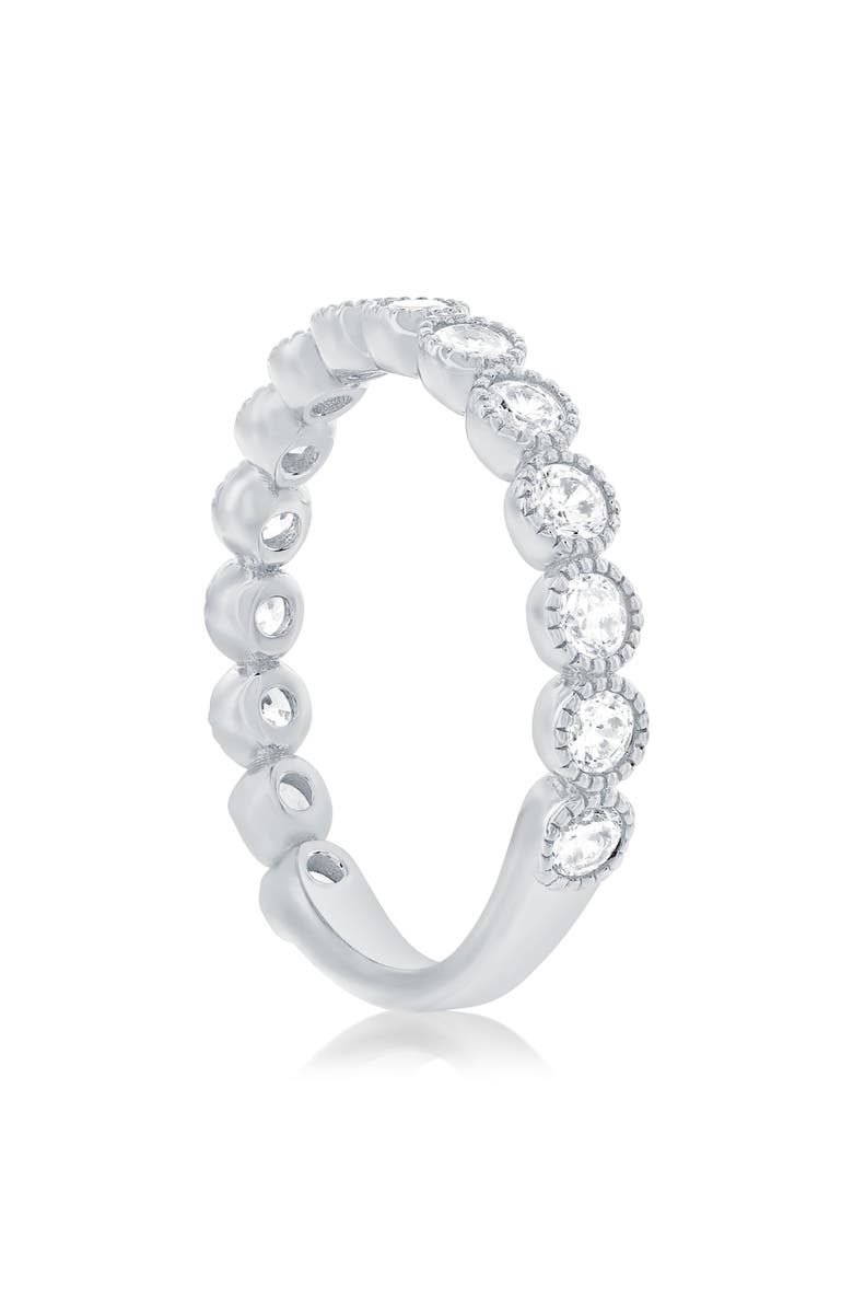 SIMONA Round Cubic Zirconia Beaded Ring, Alternate, color, Silver