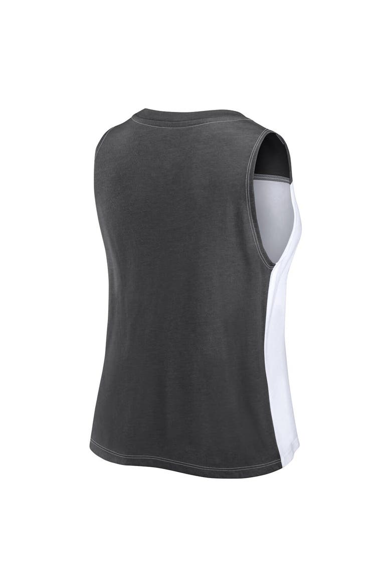 Women's Fanatics Branded Black/White New Orleans Saints Script Color Block Tank Top, Alternate, color, Black