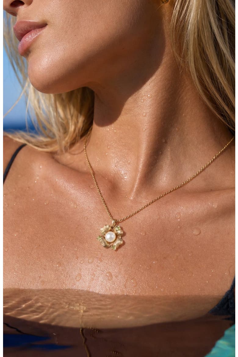 Garden Blossom Pendant Necklace, Alternate, color, Gold