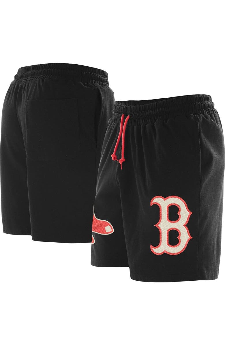 New Era Men's New Era Black Boston Red Sox Color Pack Knit Shorts, Main, color, 