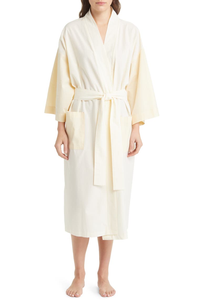 Duo Cotton Robe, Main, color, IVORY