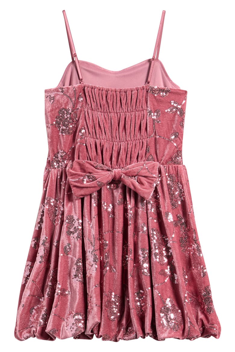 Kids' Sequin Velvet Bubble Dress, Alternate, color, BLUSH