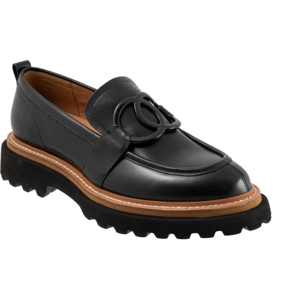 Eos Footwear Abbi Lug Sole Bit Loafer In Black