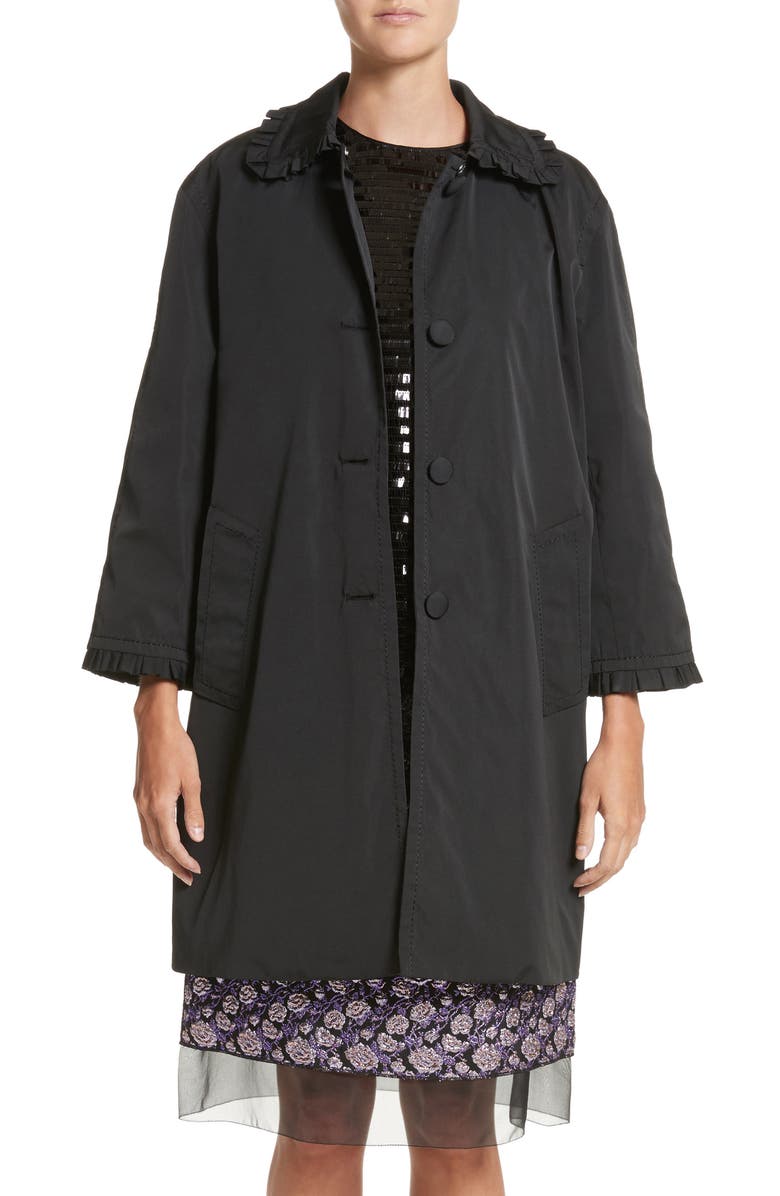 Marc Jacobs Ruffle Trim Balmacaan, Main, color,