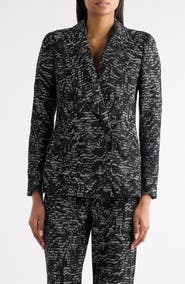 Dries Van Noten Beaura Abstract Swirl Jacquard Double Breasted Blazer
