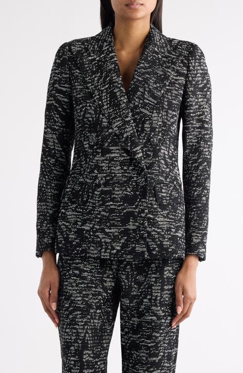 Dries Van Noten Beaura Abstract Swirl Jacquard Double Breasted Blazer In Black