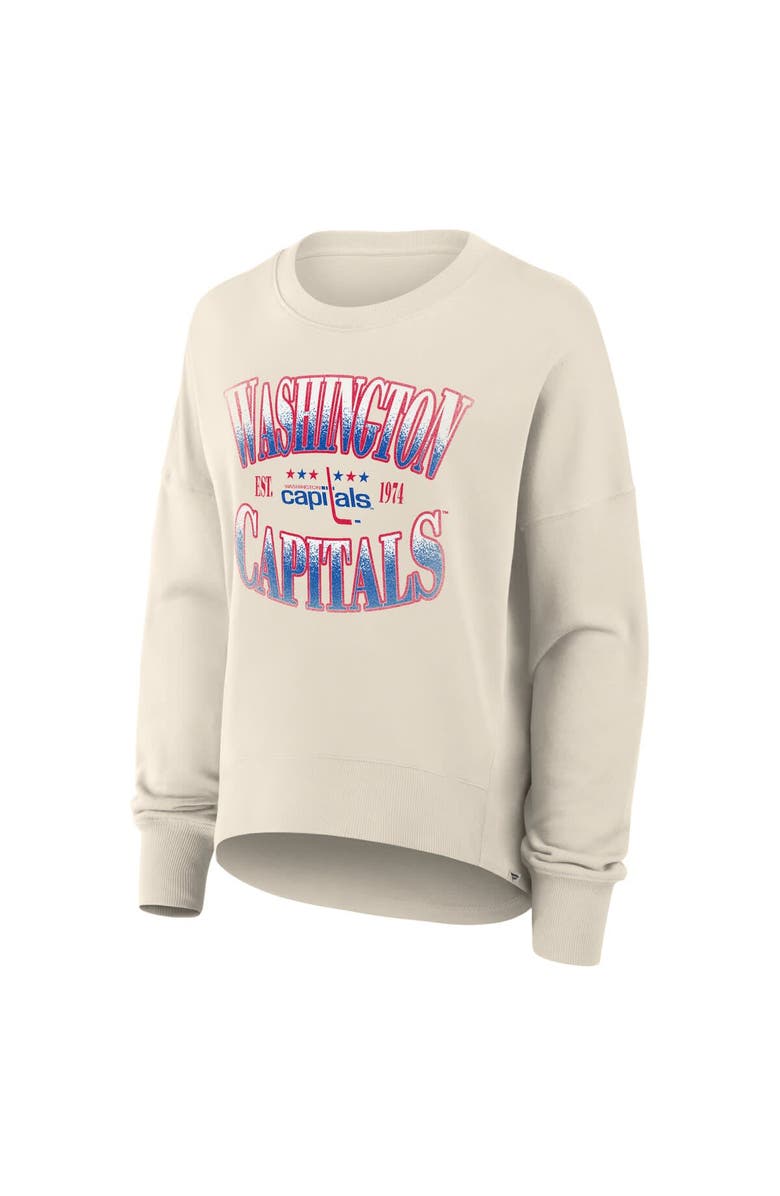 FANATICS Women's Fanatics Cream Washington Capitals Oversized Vintage Slice Pullover Sweatshirt, Alternate, color, Cream