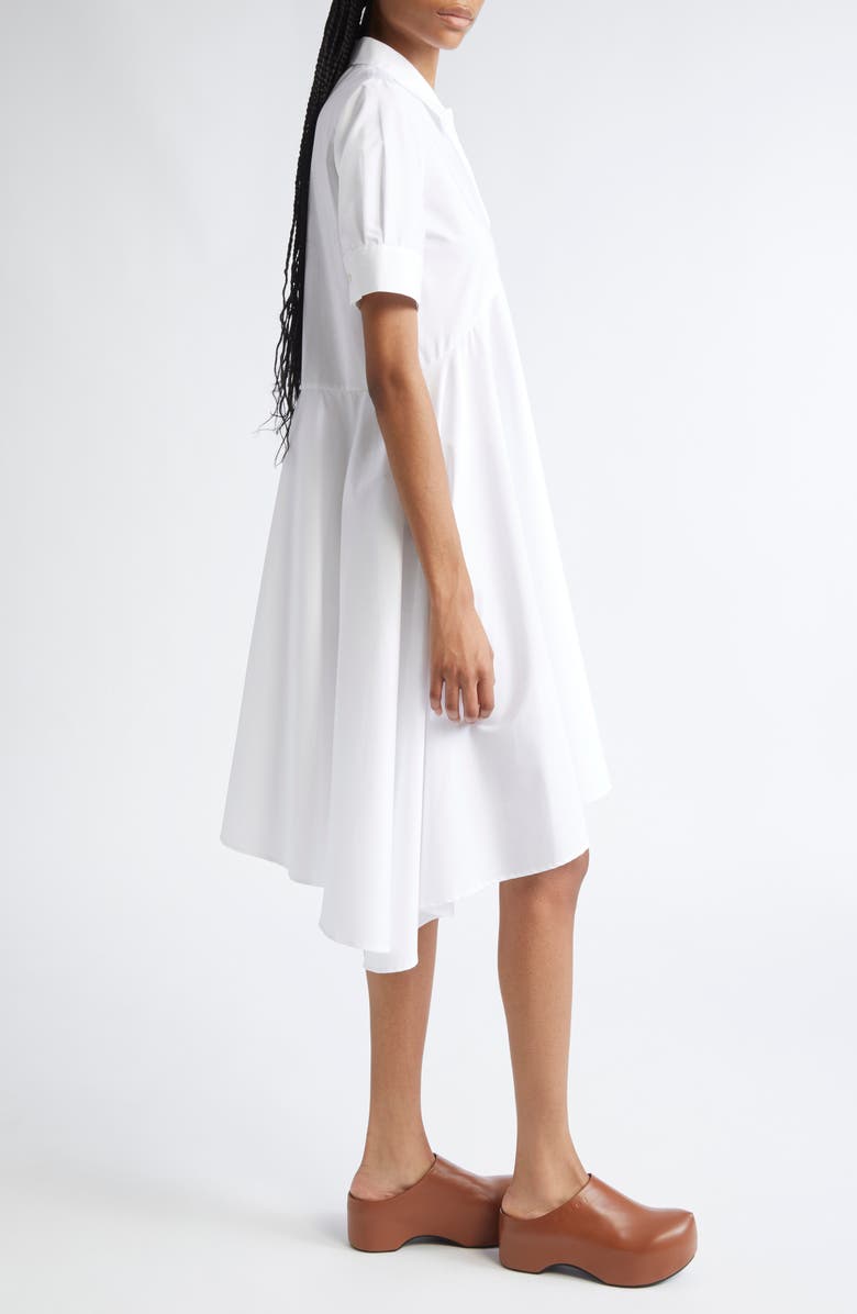 Marni Handerchief Hem A-Line Polo Dress, Alternate, color, 00W01 Lily White
