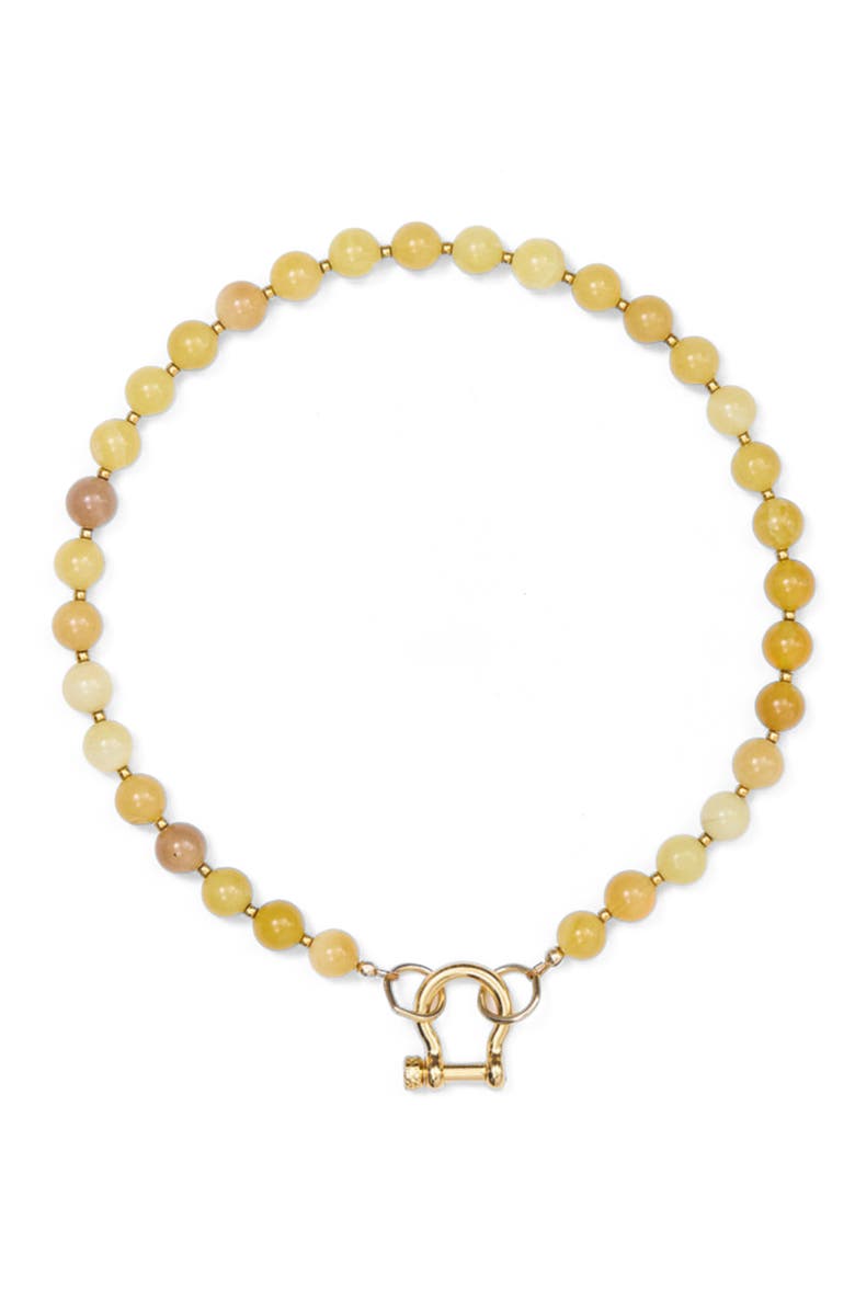 SHOP SPICY DAN Sonny Smooth Yellow Opal Gold Plated Necklace, Alternate, color, Yellow