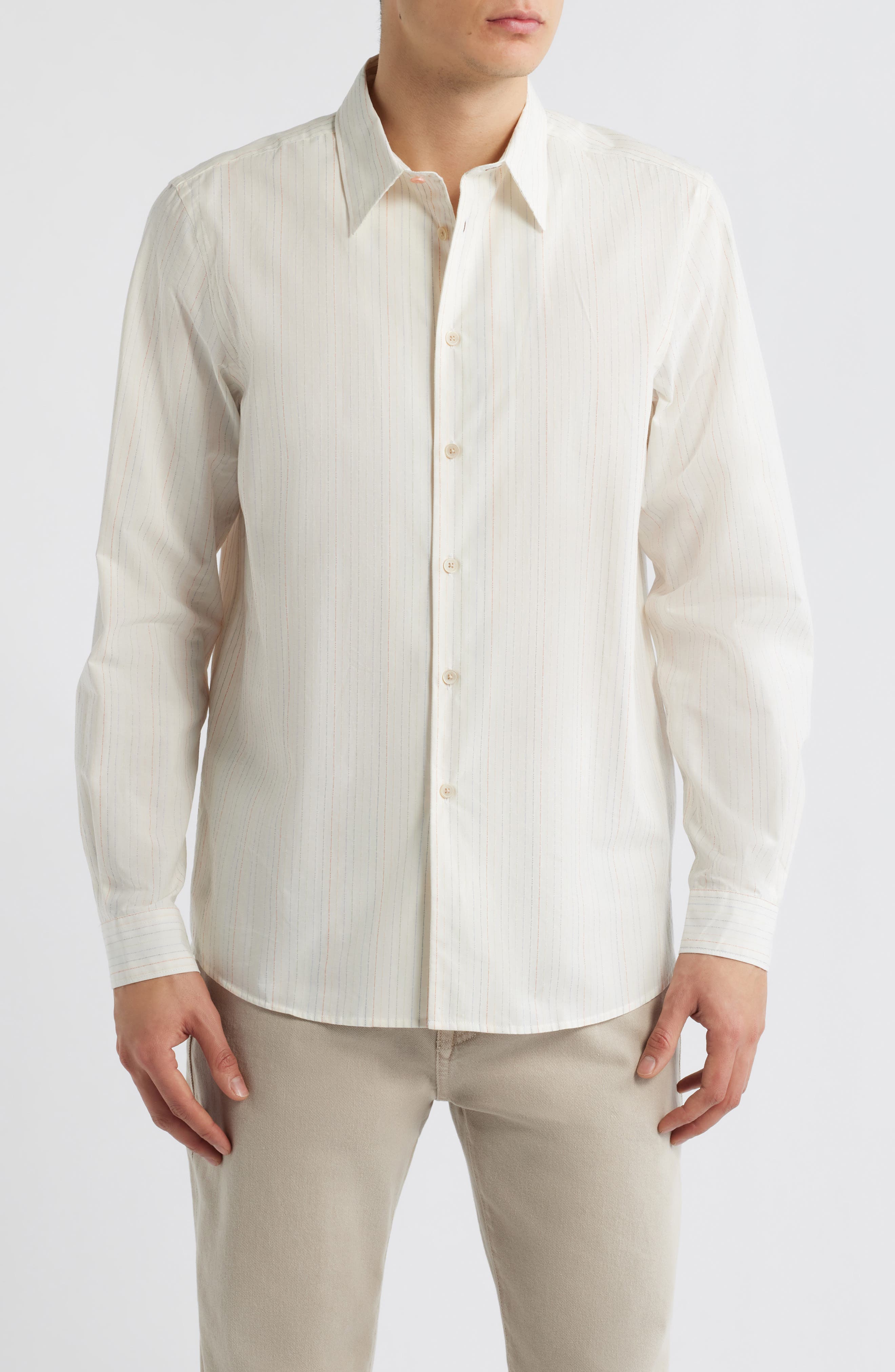 Stripe Regular Fit Cotton Button-Up Shirt