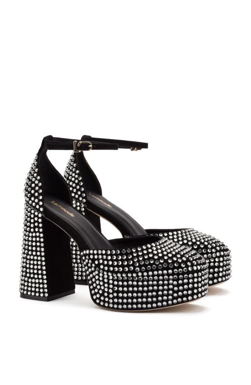Larroude Larroudé Ari Crystal Pump In Black Suede