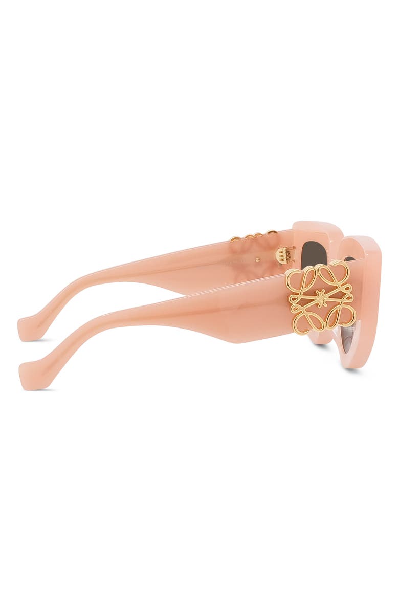 Loewe Anagram 51mm Geometric Sunglasses, Alternate, color, Shiny Pink / Brown