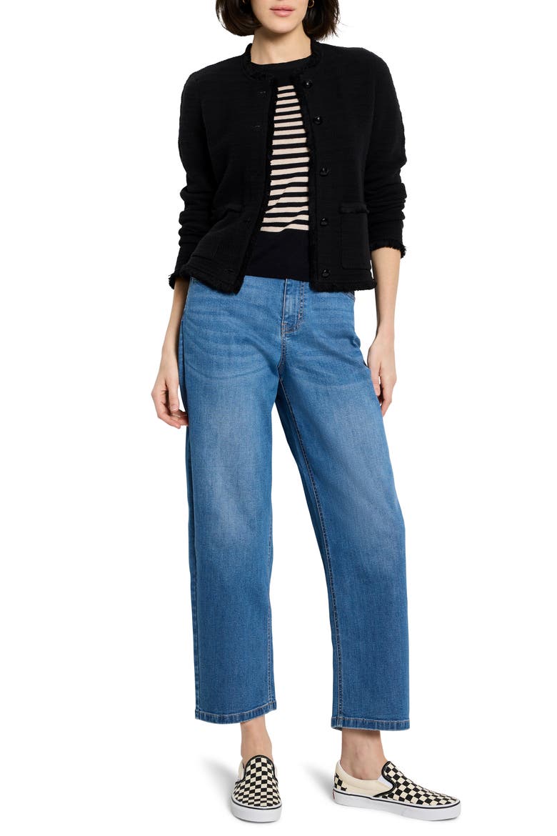Fringe Mix Knit Jacket, Alternate, color, BLACK ONYX