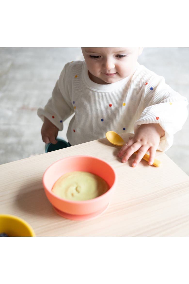 Silicone Suction Baby Bowl Set, Alternate, color, Coral / Mimosa