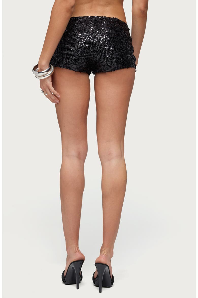 Annael Sequin Micro Shorts, Alternate, color, BLACK