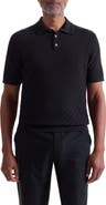 Bugatchi Basket Stitch Cotton Blend Polo Sweater