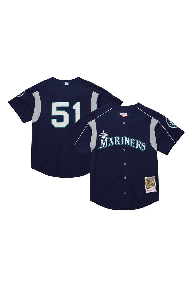 Men's Mitchell & Ness Ichiro Suzuki Navy Seattle Mariners Cooperstown Collection Batting Practice Jersey, Main, color, Navy