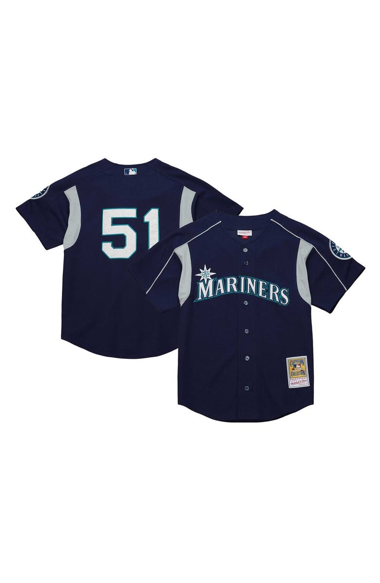 Mitchell & Ness Men's Mitchell & Ness Ichiro Suzuki Navy Seattle Mariners Cooperstown Collection Batting Practice Jersey, Main, color, Navy