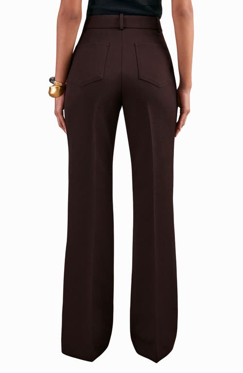 Reiss Priya Patch Pocket Wide Leg Pants In Burgundy