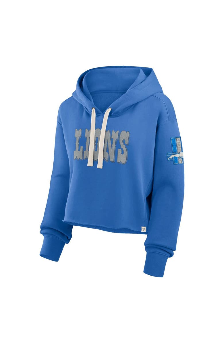 FANATICS Women's Fanatics Blue Detroit Lions Oversized Hometown Heritage Cropped Hoodie, Alternate, color, Blue