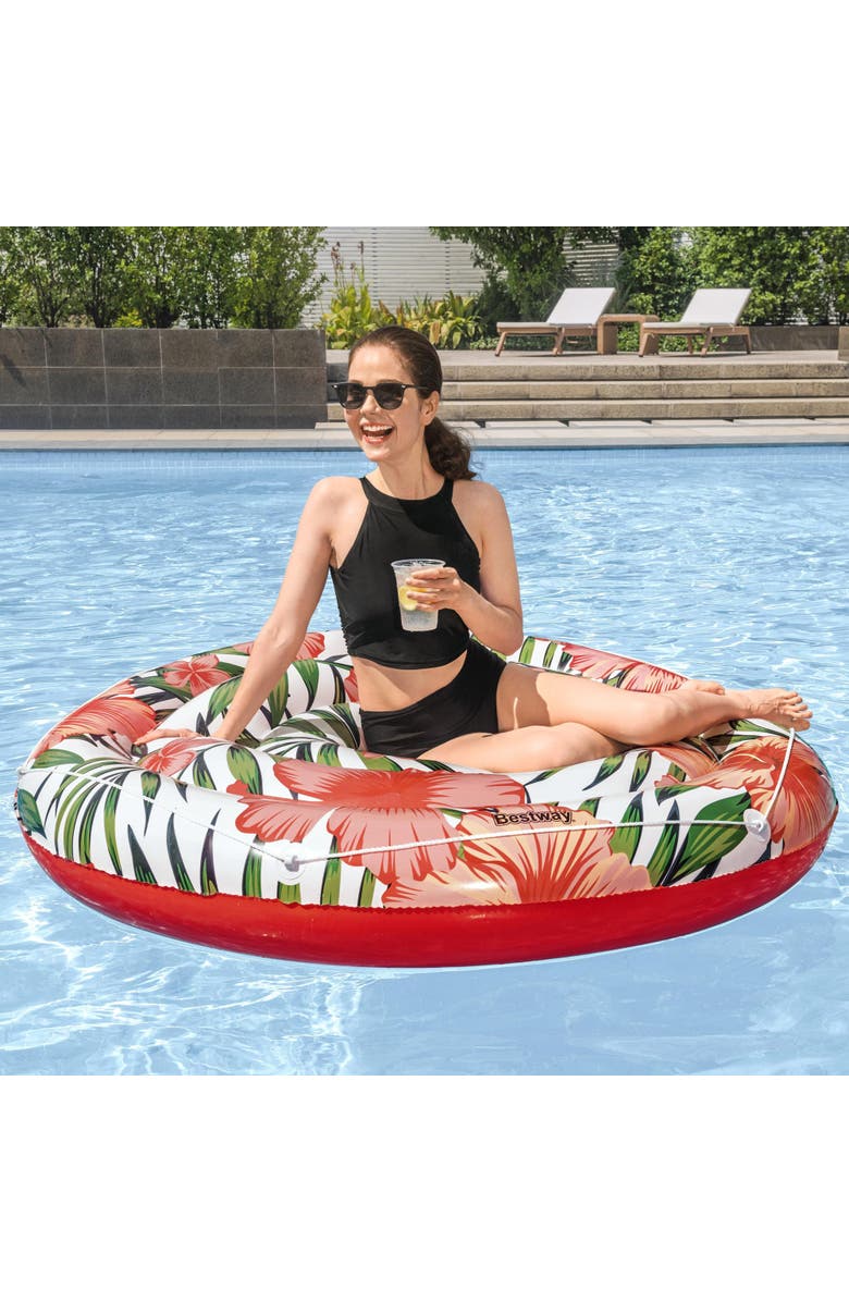 H2OGO! Bestway - H2OGO! Peaceful Palms Inflatable Pool Float, Alternate, color, Multicolored