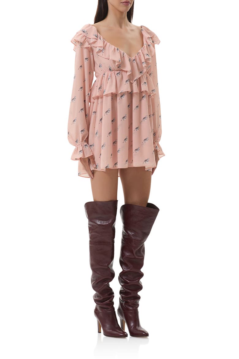 Arland Long Sleeve Minidress, Alternate, color, KITTEN DOT