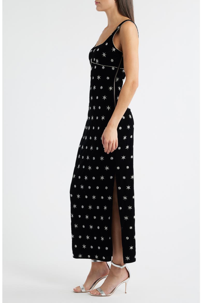 Emrys Beaded Sleeveless Maxi Dress, Alternate, color, BLACK