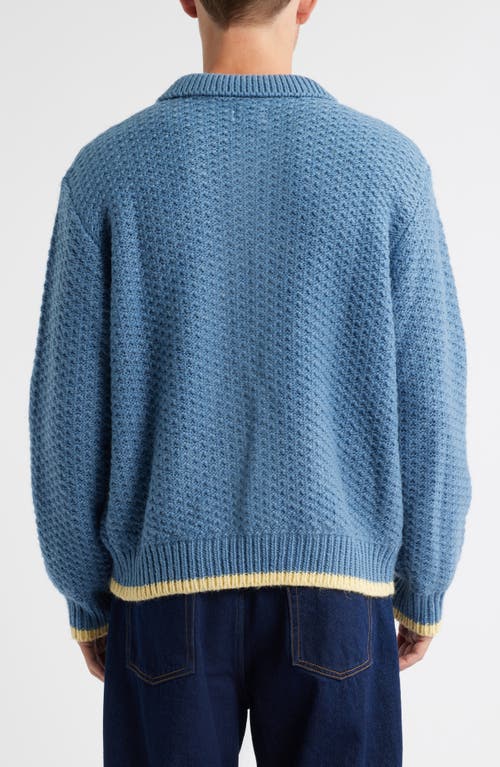 Obey Loreto Polo Sweater Captains Blue Multi In Blue