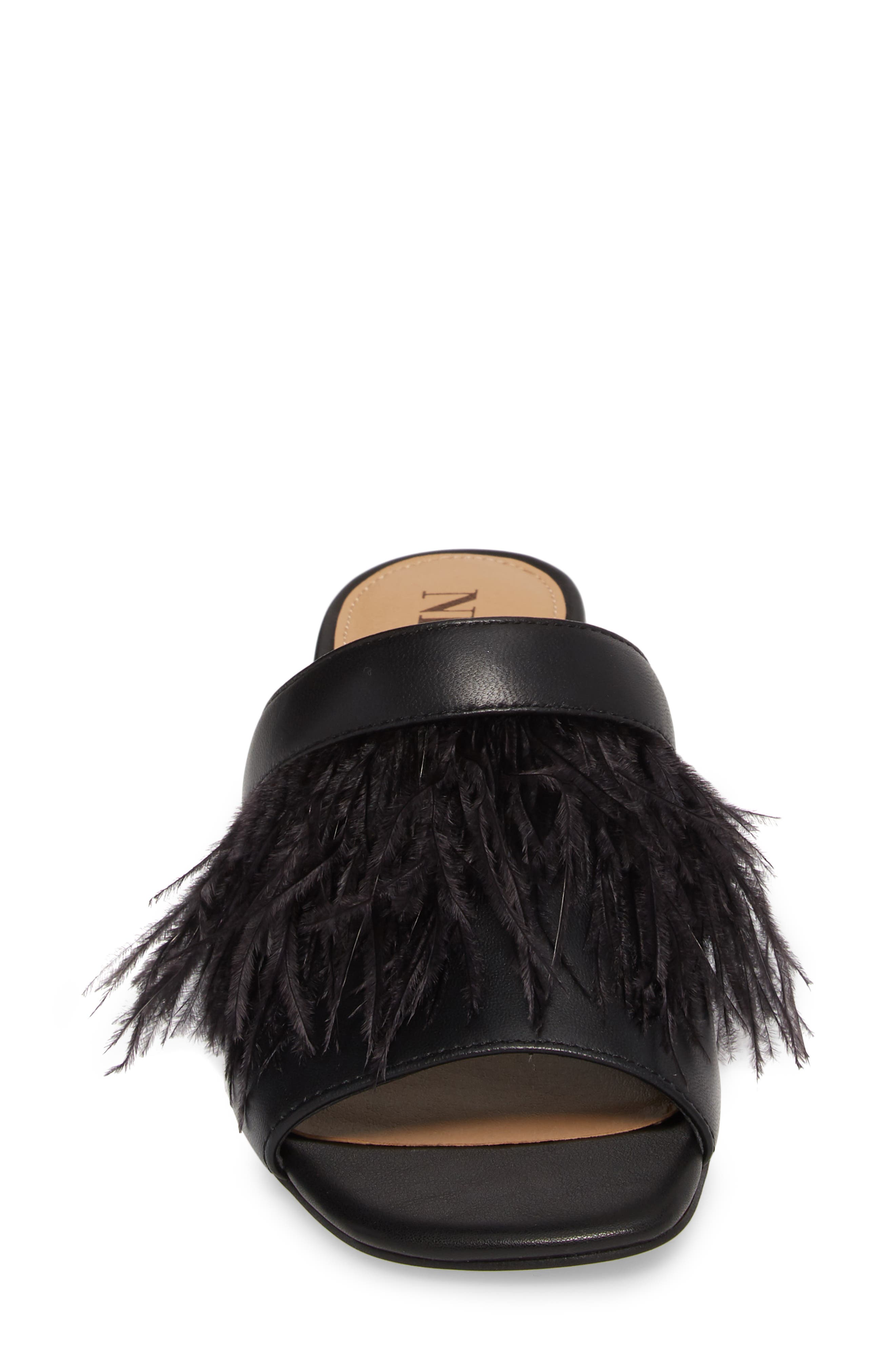 NIC + ZOE Feather Mule, Alternate, color, BLACK LEATHER