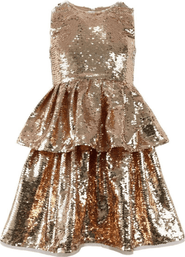 Lola + The Boys Golden Sequin Tier Dress