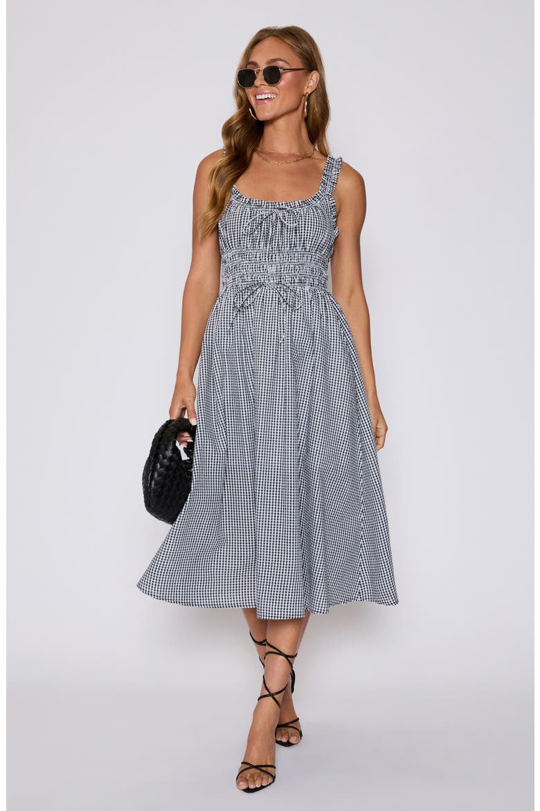 Georgia Gingham Fit & Flare Dress (Nordstrom Exclusive), Alternate, color, BLACK/ WHITE