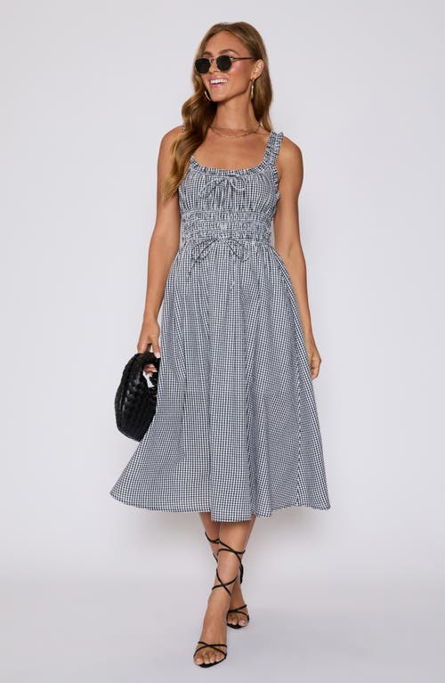 Vici Collection Georgia Gingham Fit & Flare Dress In Gray