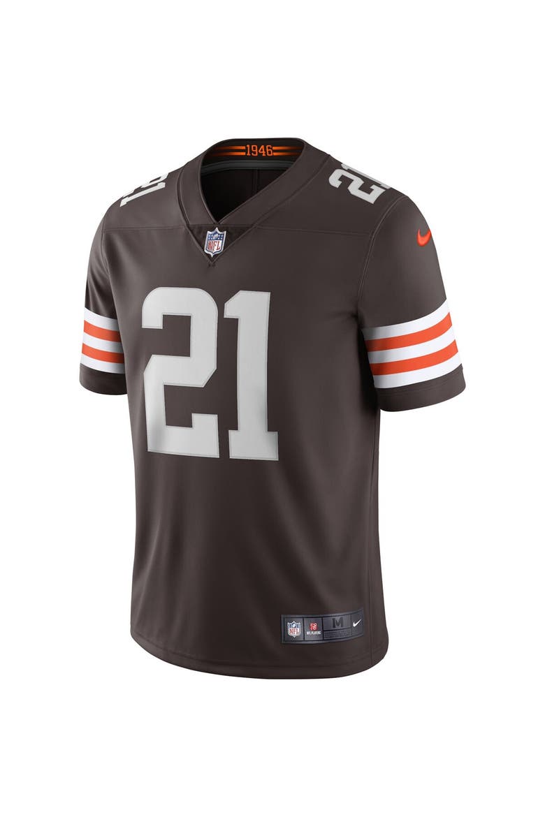 Men's Nike Denzel Ward Brown Cleveland Browns Vapor Limited Jersey, Alternate, color, Brown