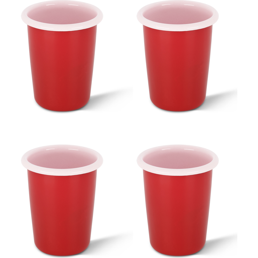 Elifle Small Two Tone Enamel Tumbler In Red
