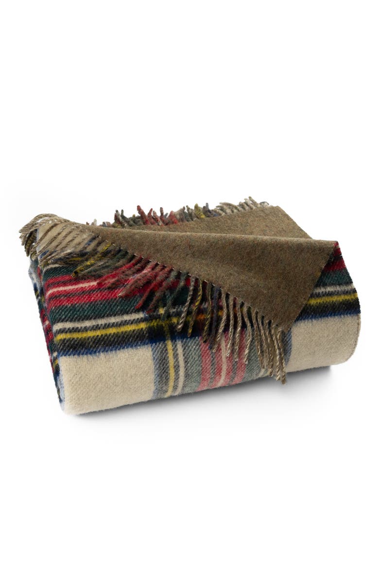 Double Merino Wool Reversible Throw, Main, color, Antique Dress Stewart