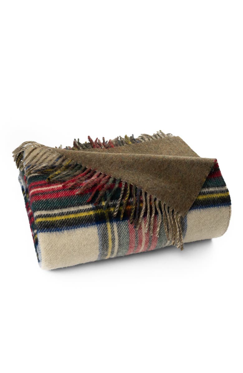 Prince of Scots Double Merino Wool Reversible Throw, Main, color, Antique Dress Stewart