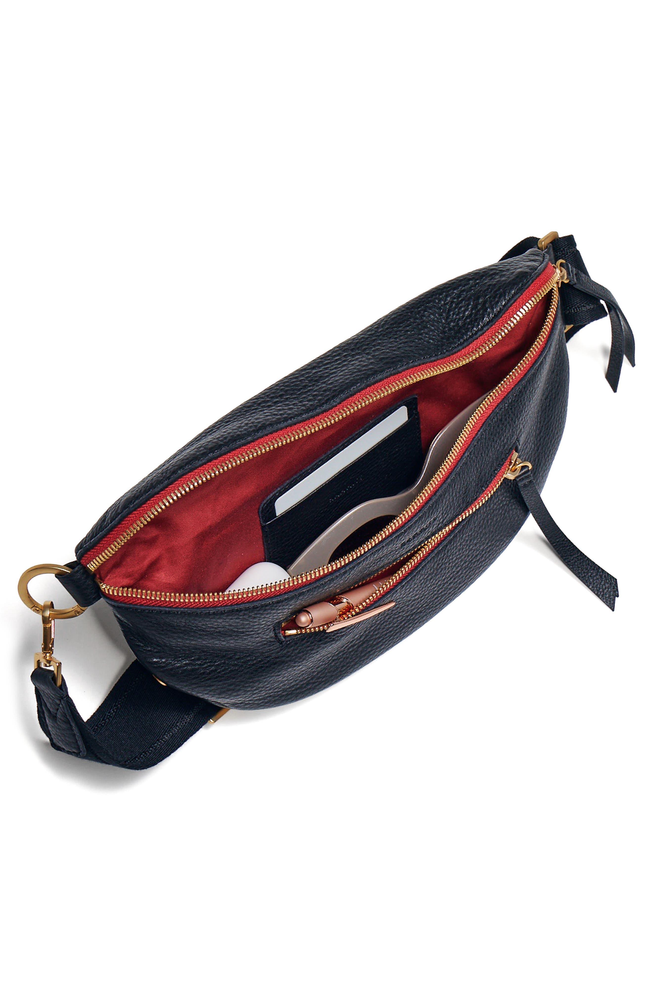 Charles Medium Crossbody Bag, Alternate, color, BLACK/ BRUSHED GOLD RED ZIP