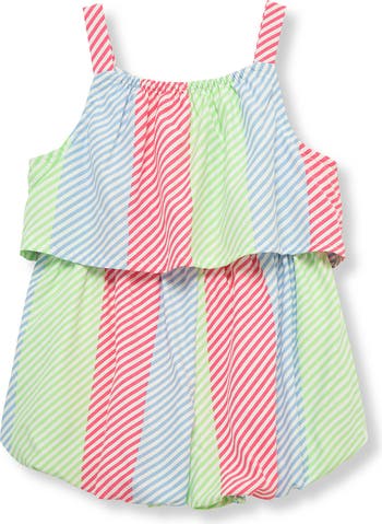 Stripe Bow Accent Bubble Romper