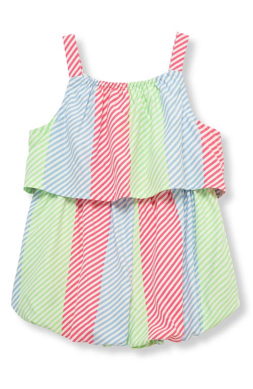 Habitual Kids Stripe Bow Accent Bubble Romper In Multi
