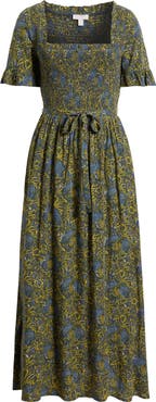 Chelsea28 Smocked Ruffle Bodice Maxi Dress